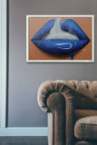 Royal Blue Smoking Lips Print - Giovannie's Originals