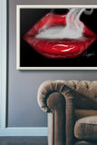 Red Smoking Lips Print - Giovannie's Originals
