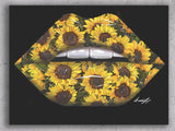 "Sunflower" Canvas Lips Print - Giovannie's Originals