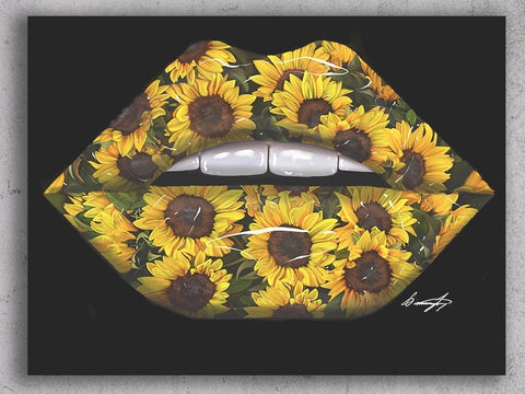 "Sunflower" Canvas Lips Print - Giovannie's Originals