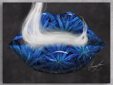 Blue Cannabis Lips Canvas Print - Giovannie's Originals