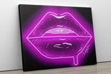 Hot Pink Neon Lips Canvas Print - Giovannie's Originals