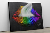 Rainbow Cannabis Lips Canvas Print - Giovannie's Originals