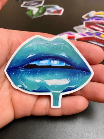 Blue Lips Stickers - Giovannie's Originals