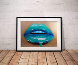 Blue Glossy Lips Print - Giovannie's Originals