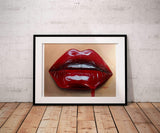 Cherry Red Glossy Lips Print - Giovannie's Originals