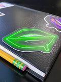 Green Neon Lips Stickers - Giovannie's Originals