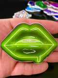 Lime Green Neon Lips Stickers - Giovannie's Originals
