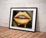 Gold Lips Print - Giovannie's Originals