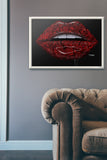 Roses with Black Background Lips Print - Giovannie's Originals