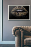 Black And Gold Rose Lips Print - Giovannie's Originals