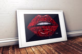 Roses with Black Background Lips Print - Giovannie's Originals