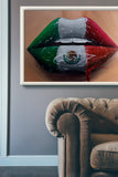Mexican Flag Gloss Lips Print - Giovannie's Originals