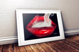 Red Smoking Lips Print - Giovannie's Originals