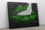 Cannabis Leaves Lips Canvas Print - Giovannie's Originals