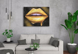 Gold Lips Canvas Print - Giovannie's Originals