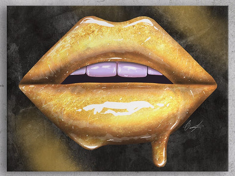 Gold Lips Canvas Print - Giovannie's Originals