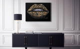 Black And Gold Rose Lips Canvas Print - Giovannie's Originals