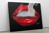 Red Smoking Lips Canvas Print - Giovannie's Originals