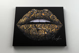 Black And Gold Rose Lips Canvas Print - Giovannie's Originals