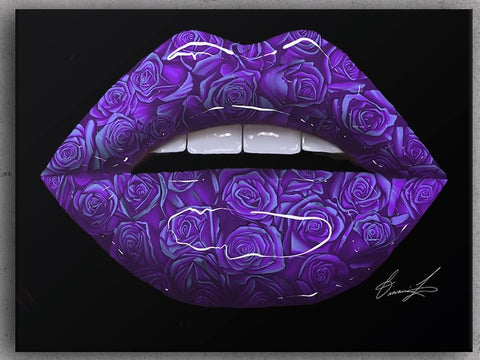 Purple Rose Lips Canvas Print - Giovannie's Originals