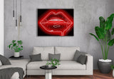 Red Neon Lips Canvas Print - Giovannie's Originals