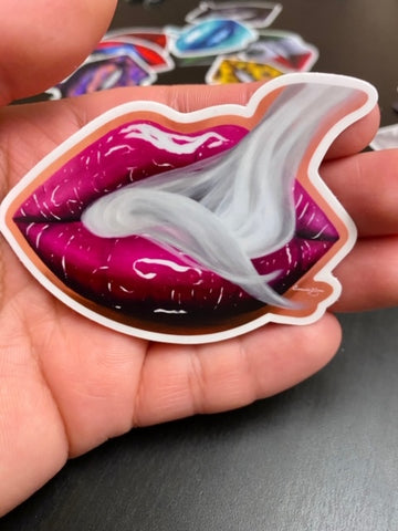 Smoking Pink Lips Stickers - Giovannie's Originals