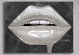 White Glossy Lips Canvas Print - Giovannie's Originals