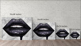 Black Glossy Lips Canvas Print - Giovannie's Originals