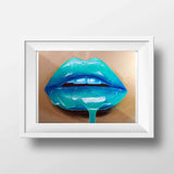 Blue Glossy Lips Print - Giovannie's Originals