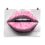 Pink Roses Lips Print (White) - Giovannie's Originals