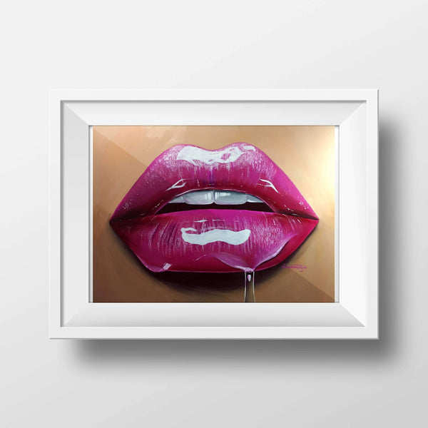 Glossy Pink lips Painting Print – Giovannie's Originals