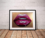 Glossy Pink lips Painting Print - Giovannie's Originals