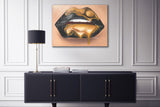 Original Black and Gold Lips Painting - Giovannie's Originals