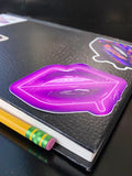 Hot Pink Neon Lips Stickers - Giovannie's Originals