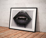 Black Vampire Lips Print - Giovannie's Originals