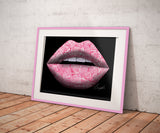 Pink Rose Lips Print - Giovannie's Originals