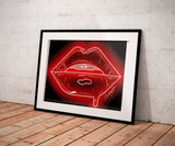 Red Neon Lips Print - Giovannie's Originals