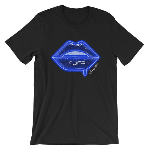Neon Blue Lips T-Shirt - Giovannie's Originals