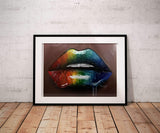 Rainbow Glossy Lips Print - Giovannie's Originals