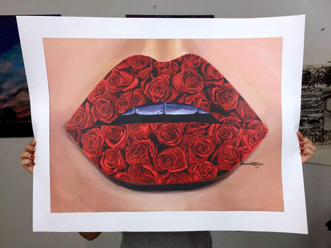 Rose Lips Limited Edition Prints - Giovannie's Originals
